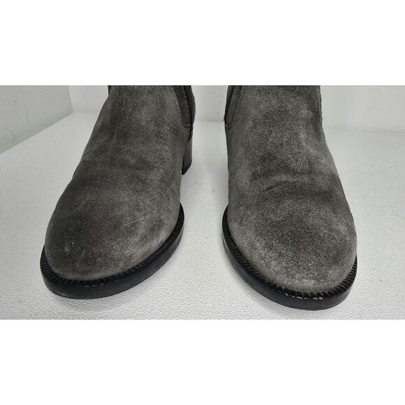 Aquatalia Oribella Suede Ankle Boots Sz 9 Waterproof Booties Grey Western - Picture 3 of 11